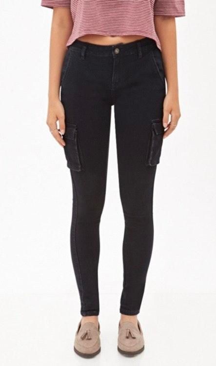 Forever 21 Indigo Cargo Skinny Jeans Curtsy