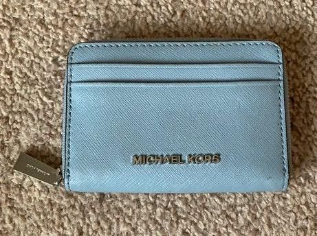 baby blue michael kors wallet