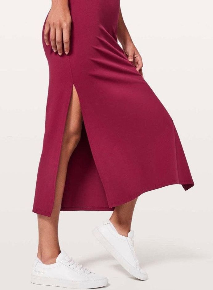 Lululemon Get Going Dress Ruby Red Nulu Curtsy