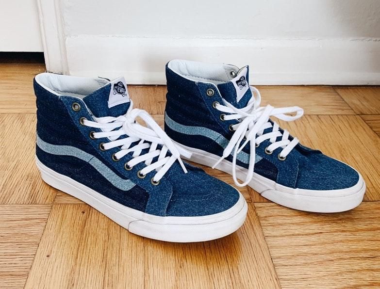 denim vans high top