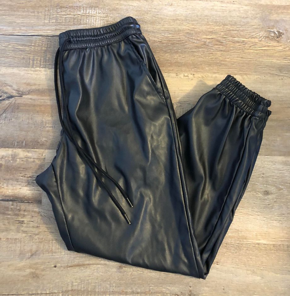 a new day leather joggers