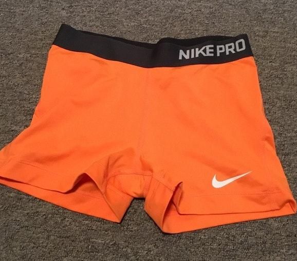 orange nike pro shorts