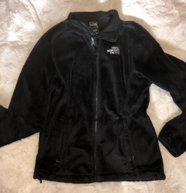 black fuzzy north face jacket cheap