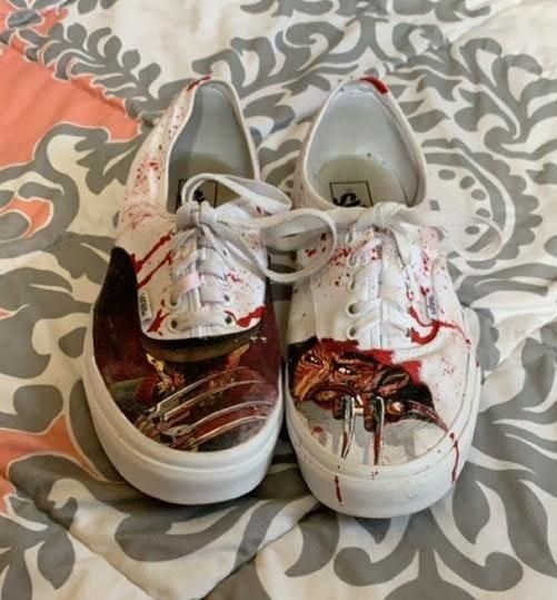 painted white vans