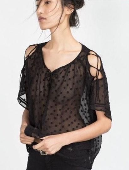 zara sheer top