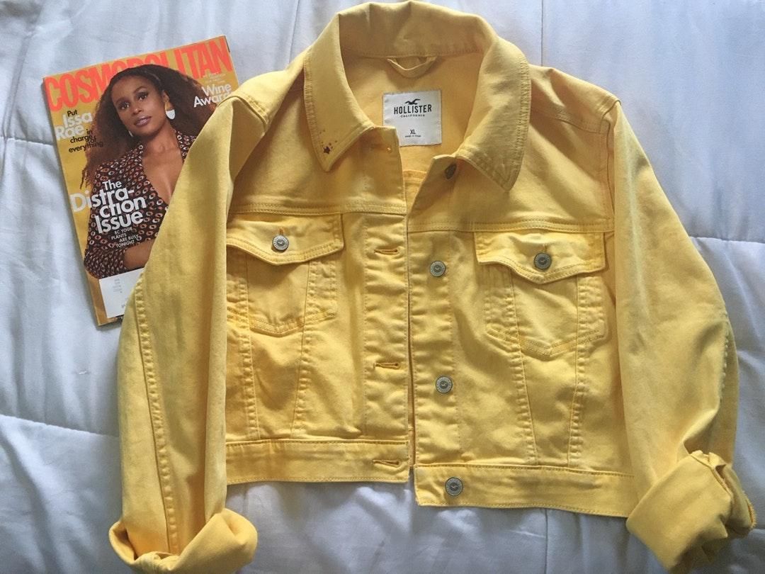Hollister yellow denim jacket Clearance