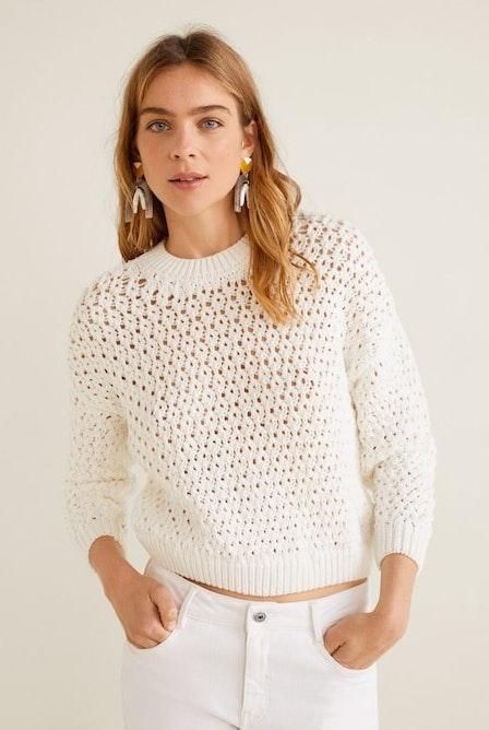 mango open knit cardigan