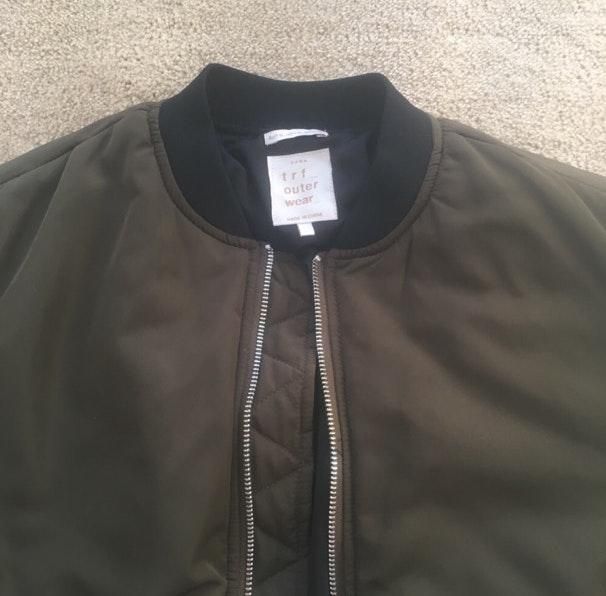 olive green bomber jacket zara