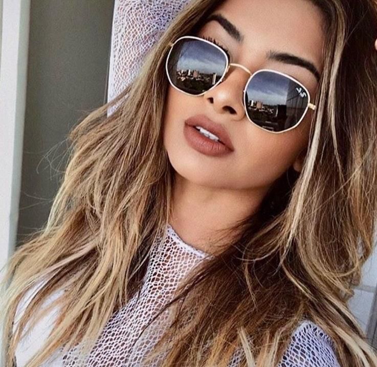 51mm hexagonal flat lens sunglasses