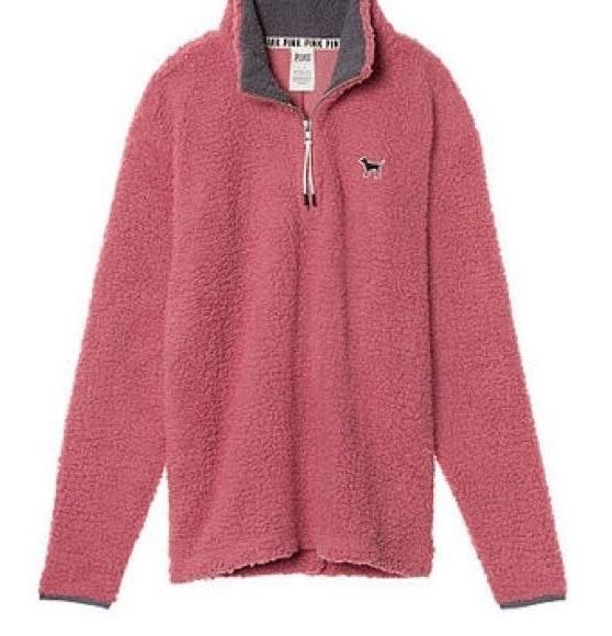 pink victoria secret fuzzy sweater