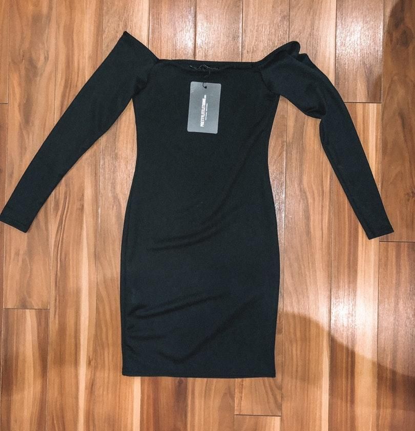 plt black mini dress