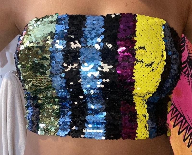 sequin tube top forever 21