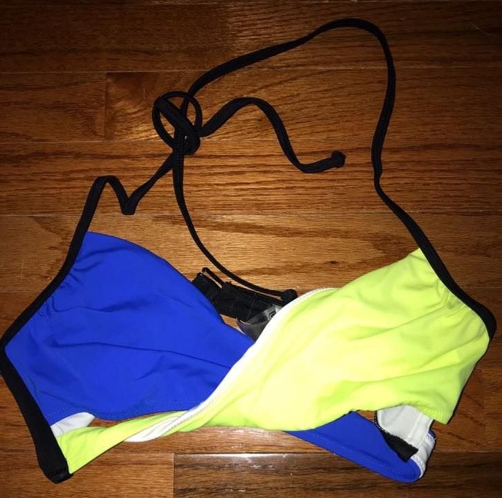 pink and yellow bathing suit