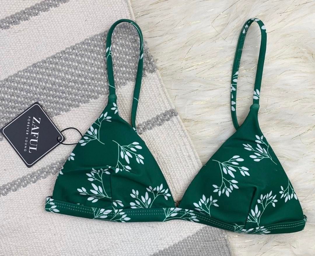 zaful green floral bikini