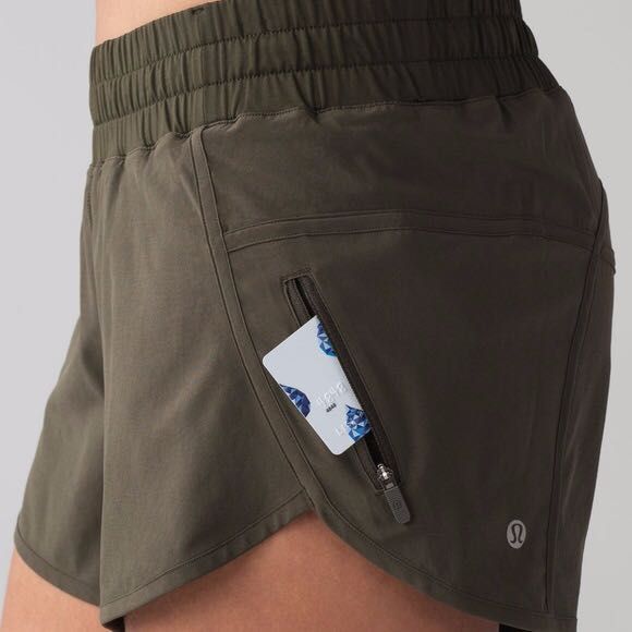 army green lululemon shorts