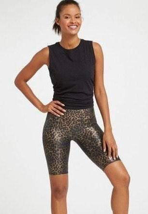 spanx leopard biker shorts