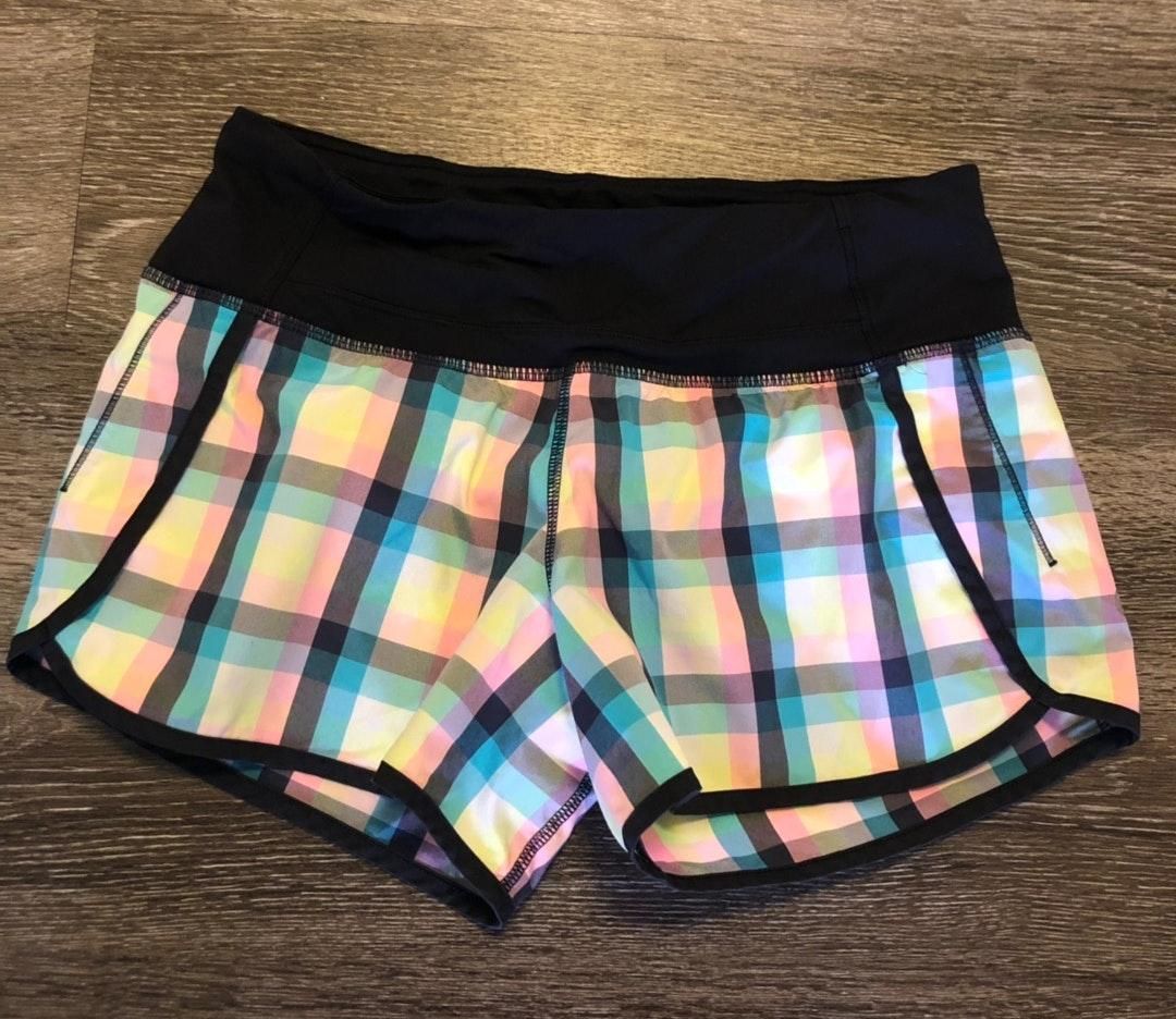 lululemon plaid shorts