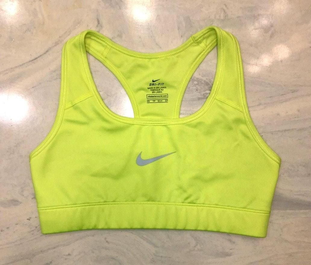 nike sports bra neon yellow