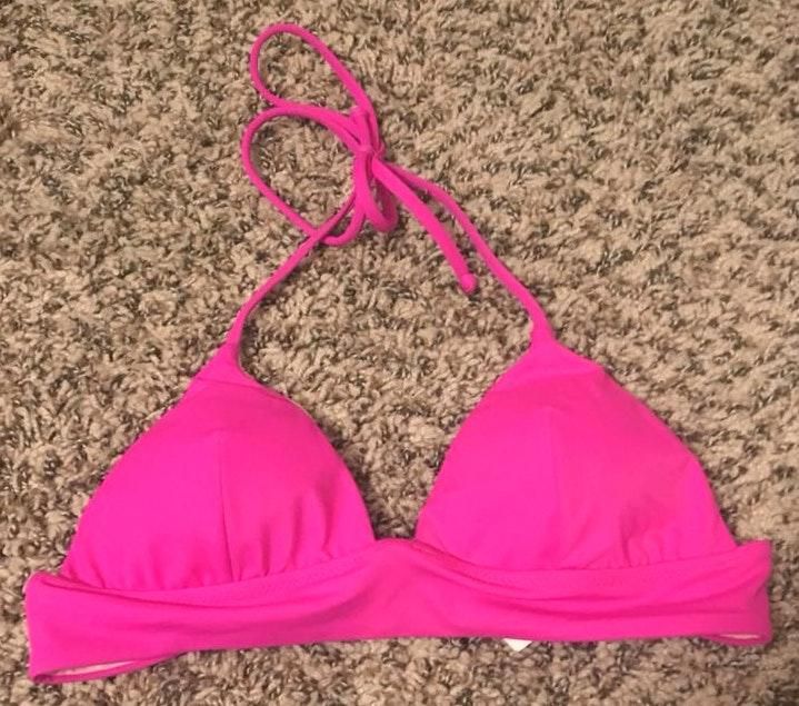 hot pink bathing suit top