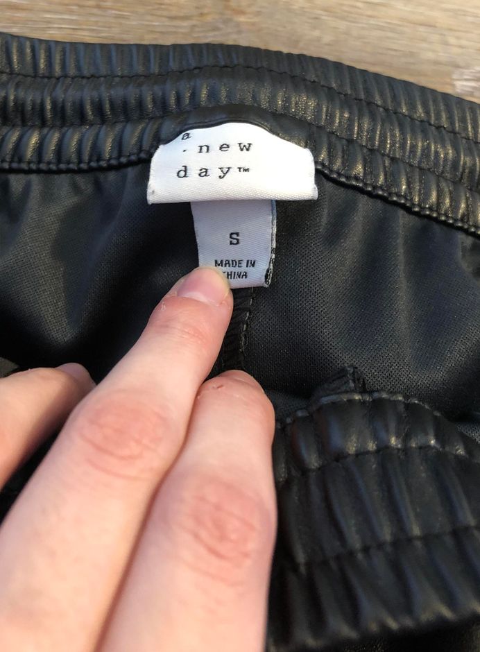 a new day leather joggers
