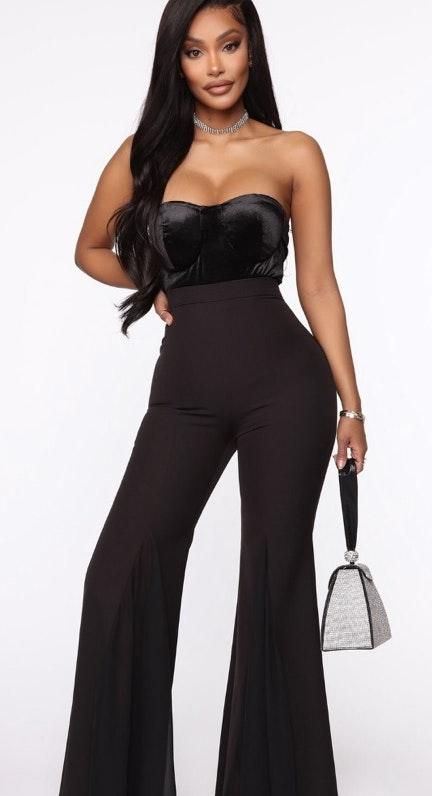 fashion nova black bell bottom jeans