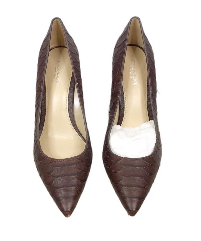 brown snakeskin pumps