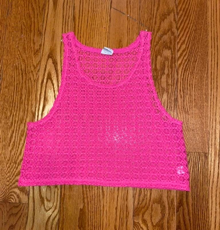 pink mesh crop top