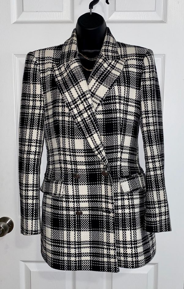 zara blazer plaid