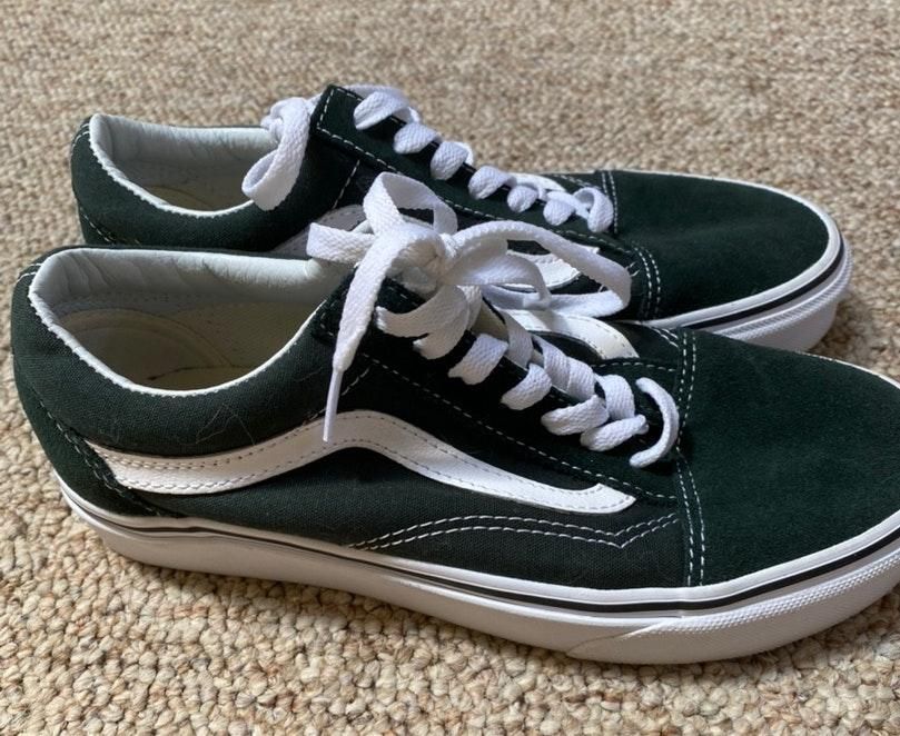 dark green vans shoes