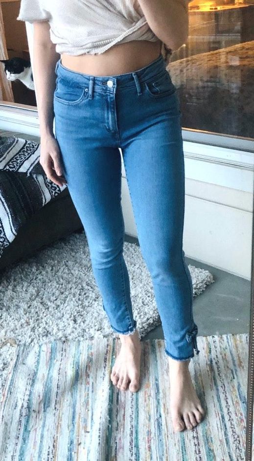 721 high rise skinny jeans with ankle bows