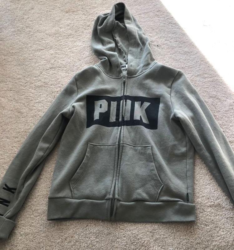 olive green pink hoodie