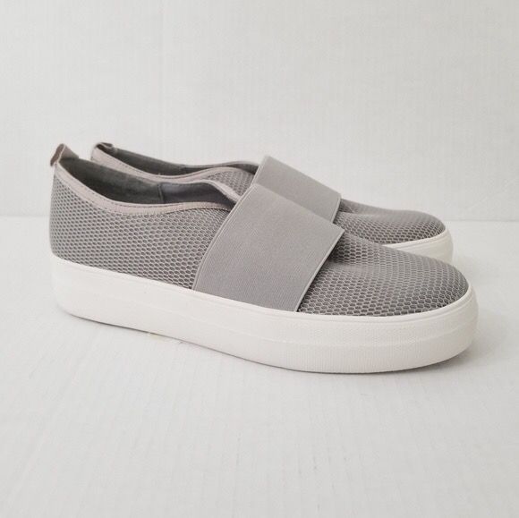 grey platform slip ons