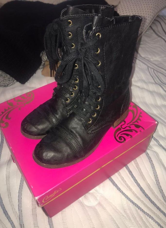 kohls black combat boots