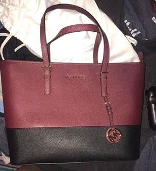 maroon mk purse