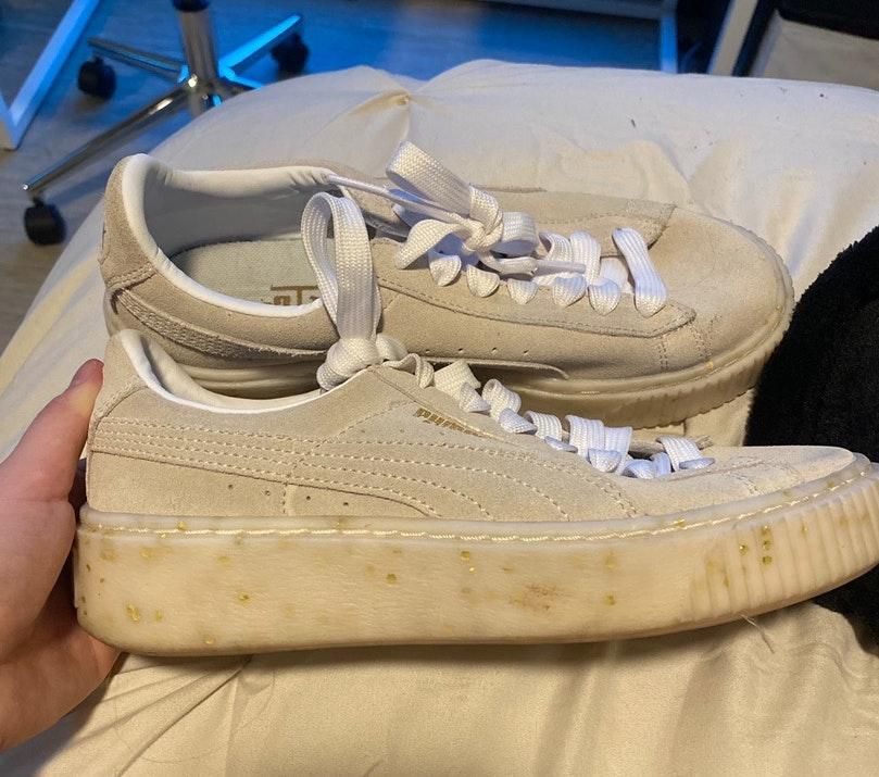 nude puma sneakers