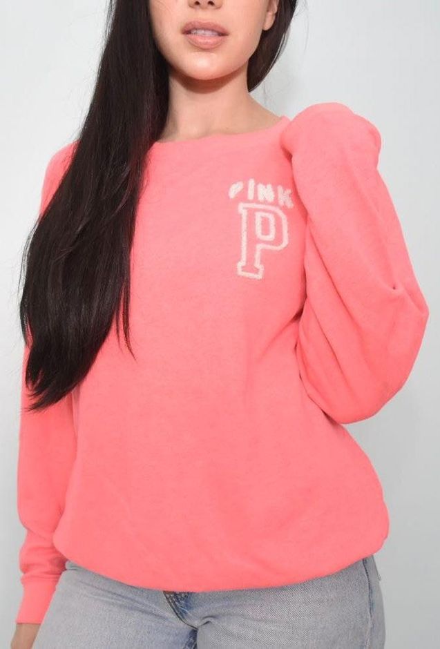 pink oversized crew neck