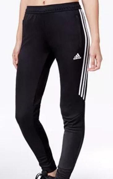 adidas pants with half stripe