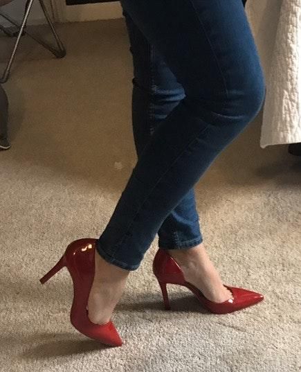 jessica simpson red high heel shoes