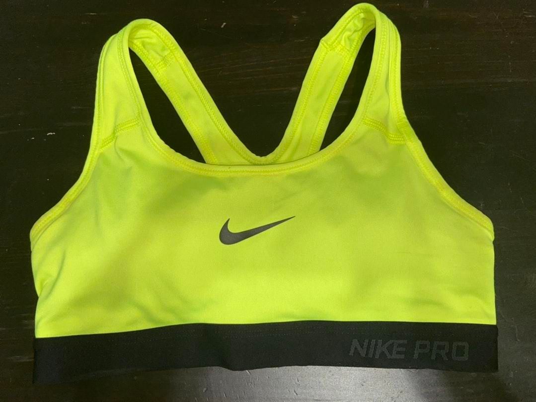 neon yellow nike sports bra