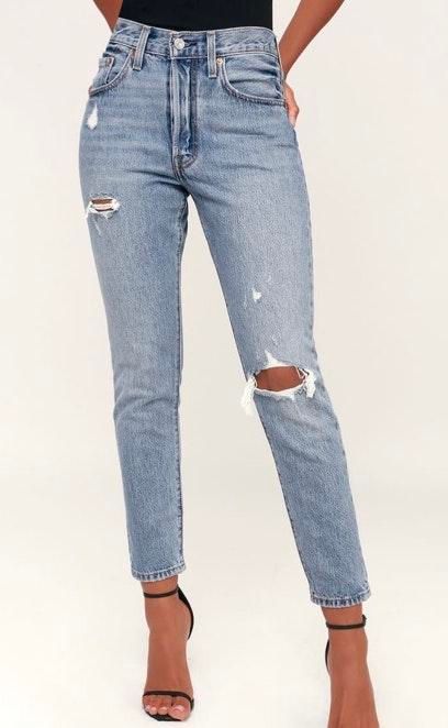 levi's 501 skinny distressed