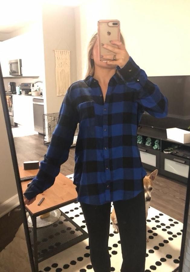 hollister blue flannel