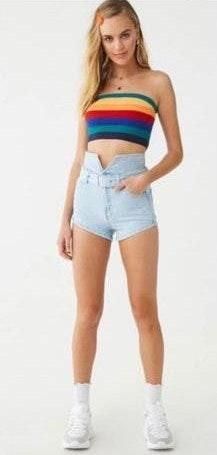 rainbow tube top forever 21
