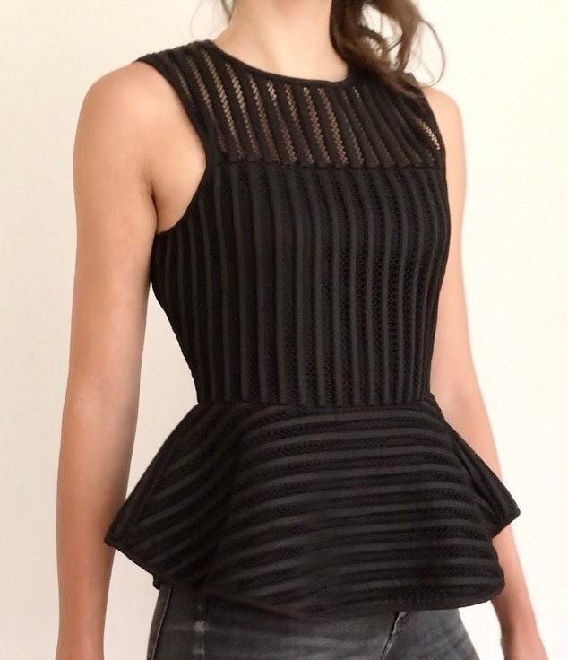 black peplum tank