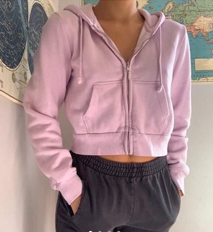 Brandy Melville Lilac Crystal Hoodie Curtsy