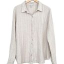 Orvis  Cream Linen Rayon Long Sleeve Button Down Sz XL Photo 0