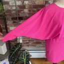 ZARA Draped Mini Dress Open Back Dolman Long Sleeve, Hot Pink Size M Photo 7