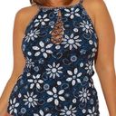 Bleu Rod Beattie Bleu by Rod Beattie Take A Dip Tie Dye High Neck Underwire Tankini Swimsuit Top Photo 0