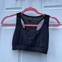 Zyia Active Black Bomber Unpadded Boho Lace Racerback Sports Bra 🖤🤍 Photo 3