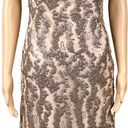 Sue Wong  Champagne sequined square neck sheath dress with stretch. Size 6. EUC Photo 2