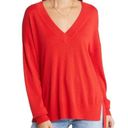 Treasure & Bond NWT  Cashmere Blend V-Neck Sweater in Poppy Red Size Medium Photo 0